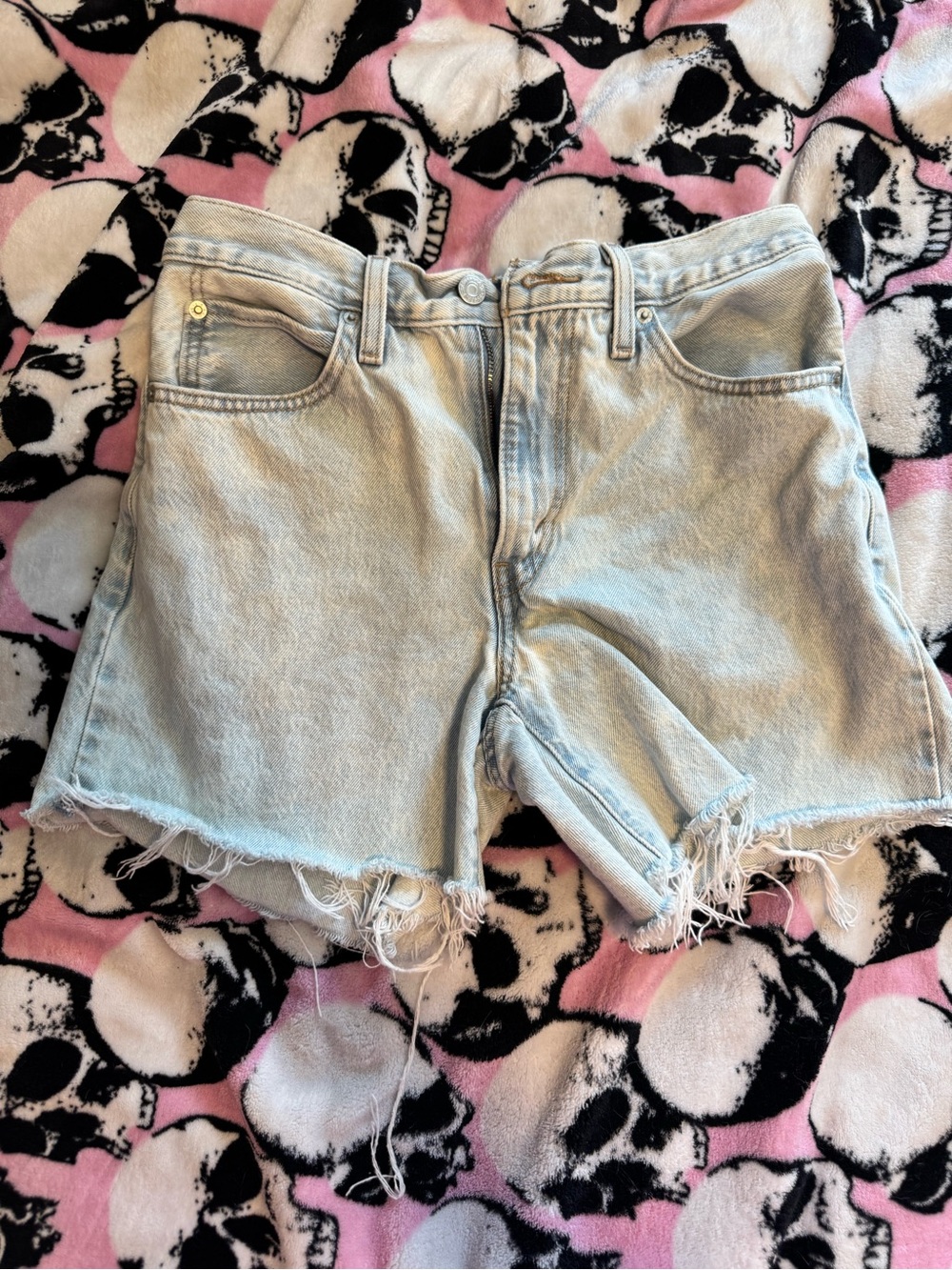 Levi's Light Blue High-Rise Denim Cutoff Shorts